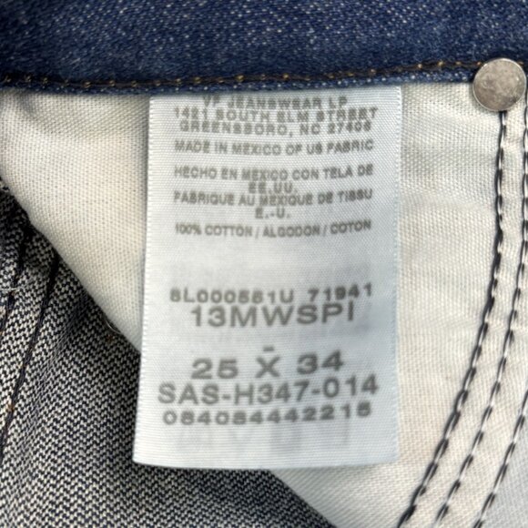 Wrangler Mens Size 25X34 Blue Denim Cowboy Cut Slim Fit Straight Leg Jeans NWOT - Picture 6 of 12